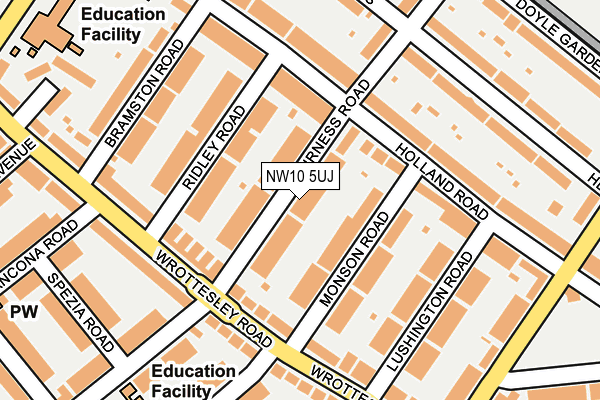 NW10 5UJ map - OS OpenMap – Local (Ordnance Survey)