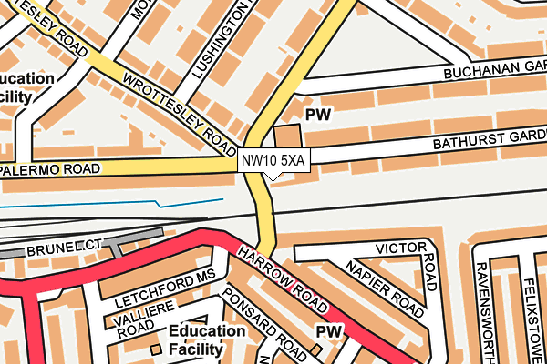 NW10 5XA map - OS OpenMap – Local (Ordnance Survey)