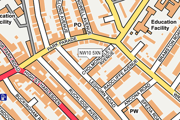 NW10 5XN map - OS OpenMap – Local (Ordnance Survey)