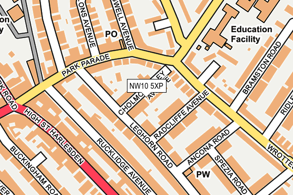 NW10 5XP map - OS OpenMap – Local (Ordnance Survey)