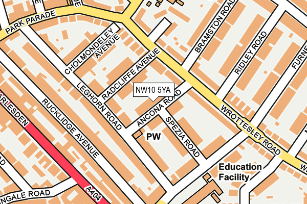 NW10 5YA map - OS OpenMap – Local (Ordnance Survey)