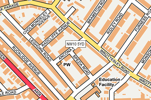 NW10 5YD map - OS OpenMap – Local (Ordnance Survey)