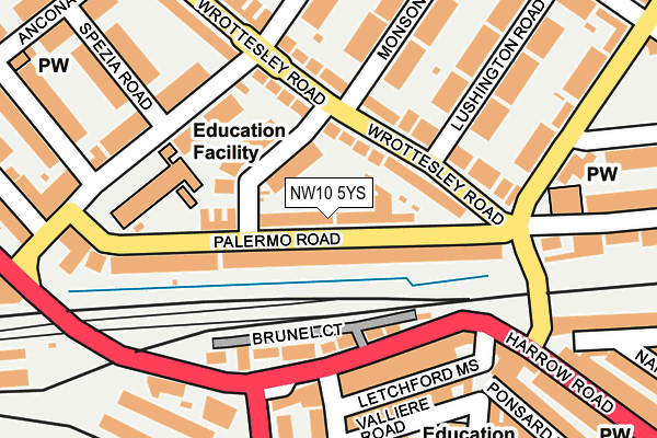 NW10 5YS map - OS OpenMap – Local (Ordnance Survey)