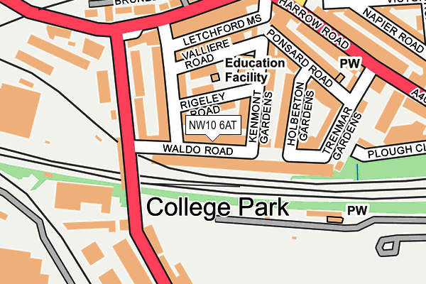 NW10 6AT map - OS OpenMap – Local (Ordnance Survey)