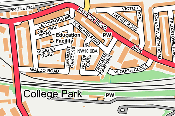 NW10 6BA map - OS OpenMap – Local (Ordnance Survey)