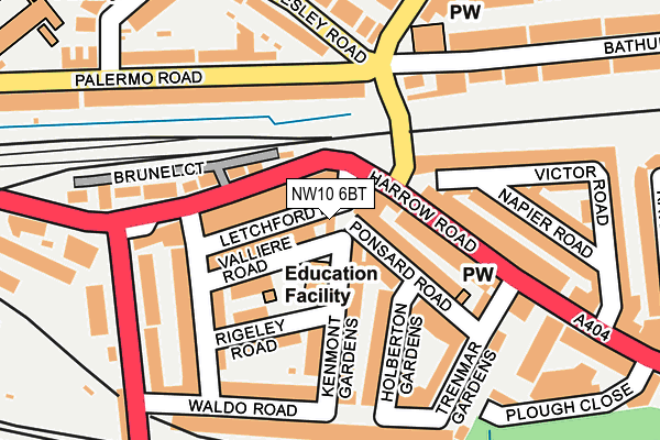 NW10 6BT map - OS OpenMap – Local (Ordnance Survey)