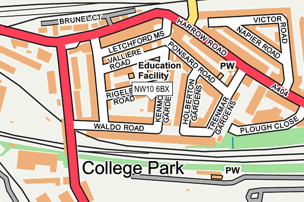 NW10 6BX map - OS OpenMap – Local (Ordnance Survey)