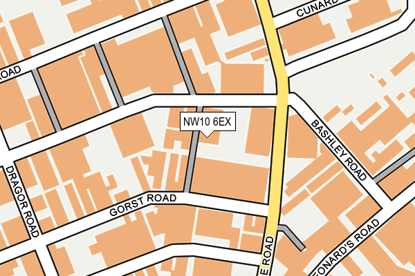 NW10 6EX map - OS OpenMap – Local (Ordnance Survey)