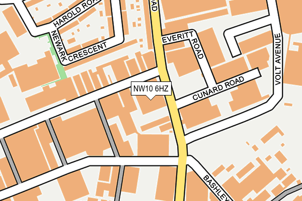 NW10 6HZ map - OS OpenMap – Local (Ordnance Survey)