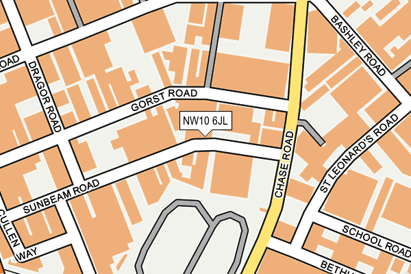 NW10 6JL map - OS OpenMap – Local (Ordnance Survey)