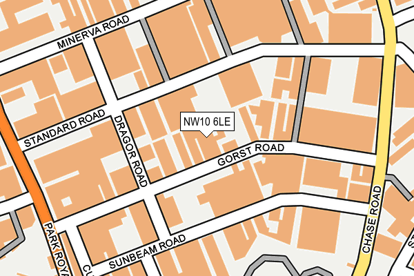 NW10 6LE map - OS OpenMap – Local (Ordnance Survey)