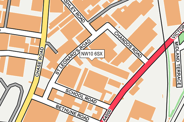 NW10 6SX map - OS OpenMap – Local (Ordnance Survey)