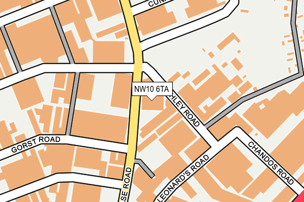 NW10 6TA map - OS OpenMap – Local (Ordnance Survey)