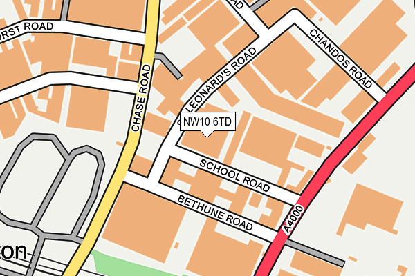 NW10 6TD map - OS OpenMap – Local (Ordnance Survey)