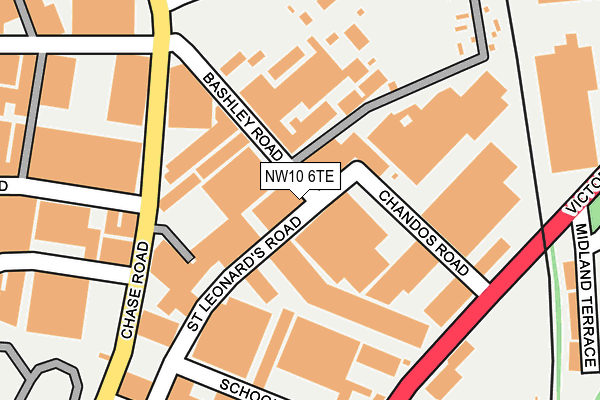 NW10 6TE map - OS OpenMap – Local (Ordnance Survey)