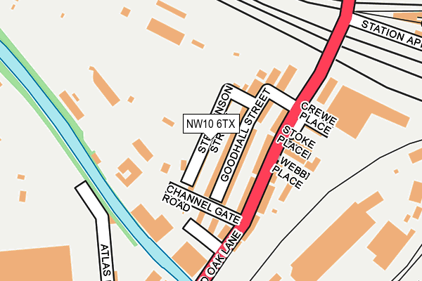 NW10 6TX map - OS OpenMap – Local (Ordnance Survey)