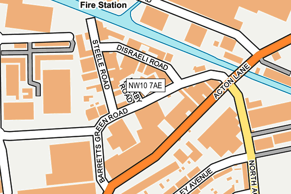 NW10 7AE map - OS OpenMap – Local (Ordnance Survey)