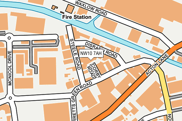 NW10 7AH map - OS OpenMap – Local (Ordnance Survey)