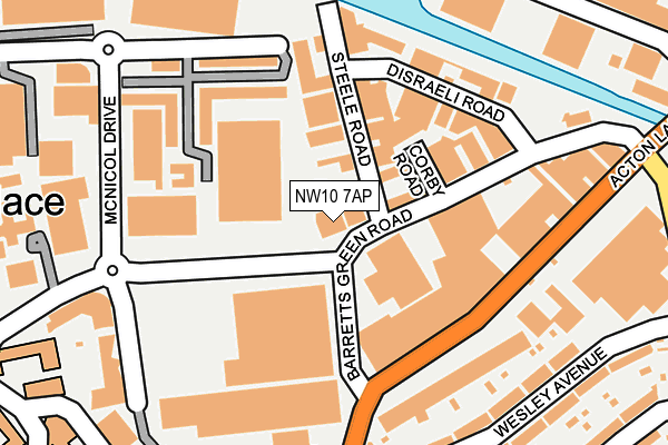 NW10 7AP map - OS OpenMap – Local (Ordnance Survey)