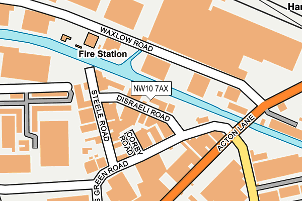 NW10 7AX map - OS OpenMap – Local (Ordnance Survey)