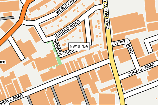 NW10 7BA map - OS OpenMap – Local (Ordnance Survey)
