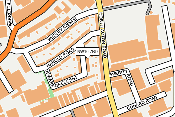 NW10 7BD map - OS OpenMap – Local (Ordnance Survey)