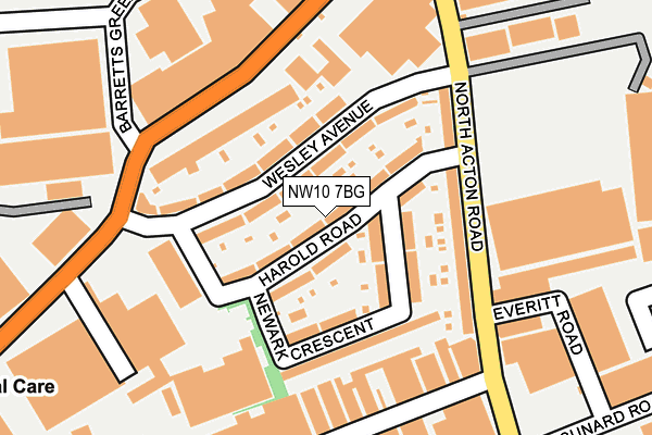 NW10 7BG map - OS OpenMap – Local (Ordnance Survey)