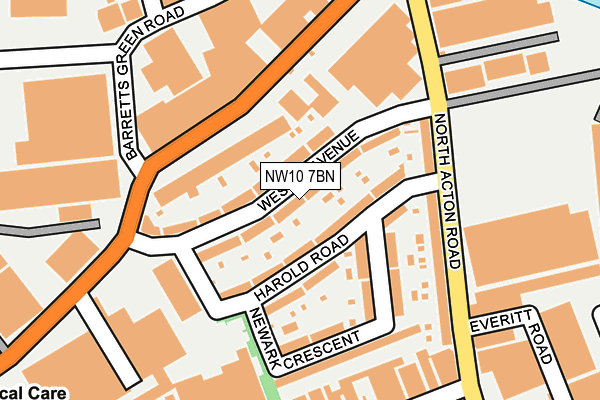 NW10 7BN map - OS OpenMap – Local (Ordnance Survey)
