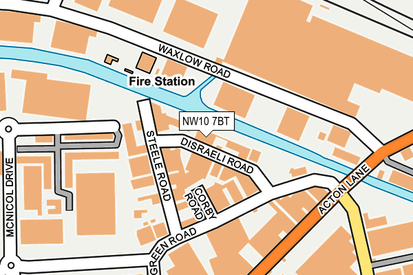 NW10 7BT map - OS OpenMap – Local (Ordnance Survey)