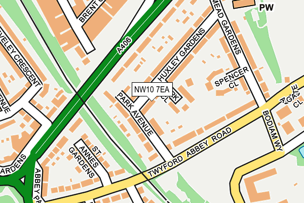 NW10 7EA map - OS OpenMap – Local (Ordnance Survey)