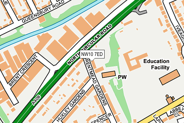 NW10 7ED map - OS OpenMap – Local (Ordnance Survey)
