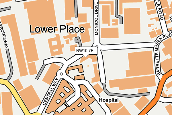 NW10 7FL map - OS OpenMap – Local (Ordnance Survey)