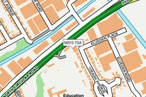 NW10 7GA map - OS OpenMap – Local (Ordnance Survey)