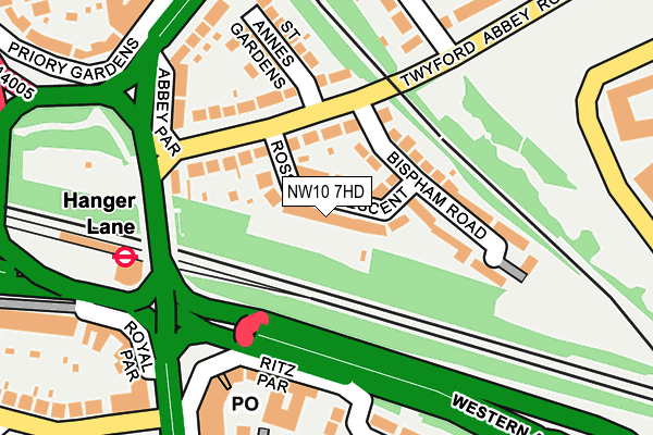 NW10 7HD map - OS OpenMap – Local (Ordnance Survey)