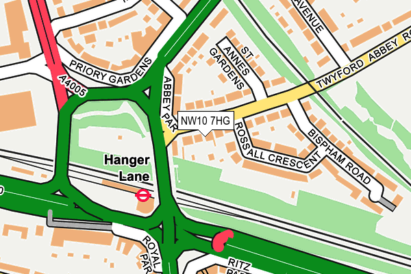 NW10 7HG map - OS OpenMap – Local (Ordnance Survey)