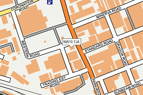 NW10 7JA map - OS OpenMap – Local (Ordnance Survey)