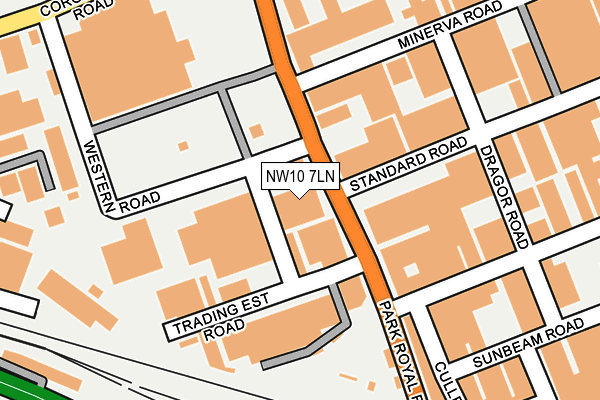 NW10 7LN map - OS OpenMap – Local (Ordnance Survey)