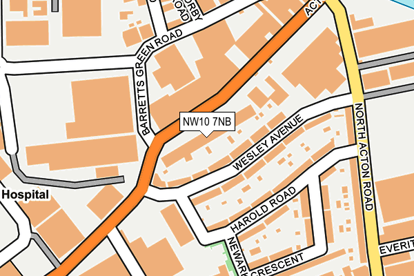 NW10 7NB map - OS OpenMap – Local (Ordnance Survey)