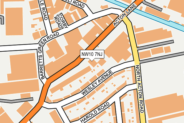 NW10 7NJ map - OS OpenMap – Local (Ordnance Survey)
