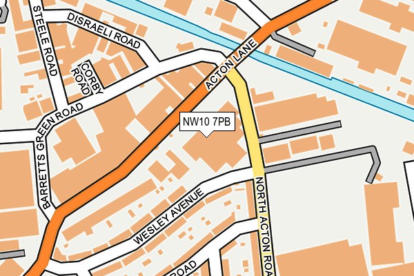 NW10 7PB map - OS OpenMap – Local (Ordnance Survey)
