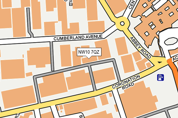 NW10 7QZ map - OS OpenMap – Local (Ordnance Survey)