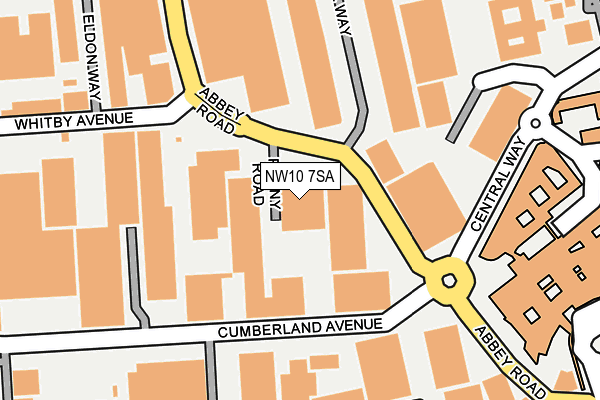 NW10 7SA map - OS OpenMap – Local (Ordnance Survey)