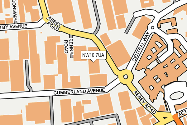 NW10 7UA map - OS OpenMap – Local (Ordnance Survey)