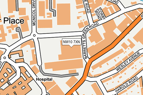 NW10 7XN map - OS OpenMap – Local (Ordnance Survey)
