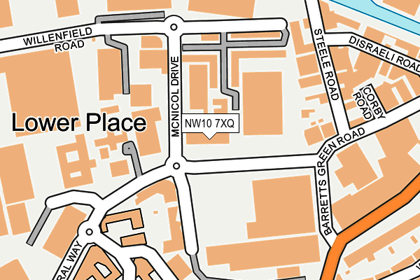 NW10 7XQ map - OS OpenMap – Local (Ordnance Survey)