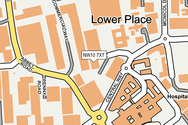 NW10 7XT map - OS OpenMap – Local (Ordnance Survey)