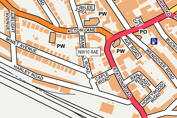 NW10 8AE map - OS OpenMap – Local (Ordnance Survey)