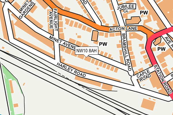 NW10 8AH map - OS OpenMap – Local (Ordnance Survey)