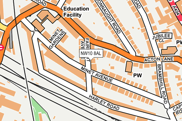 NW10 8AL map - OS OpenMap – Local (Ordnance Survey)