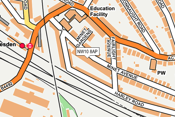 NW10 8AP map - OS OpenMap – Local (Ordnance Survey)